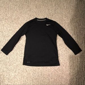 Boys Nike Dri-Fit Long Sleeve - Black